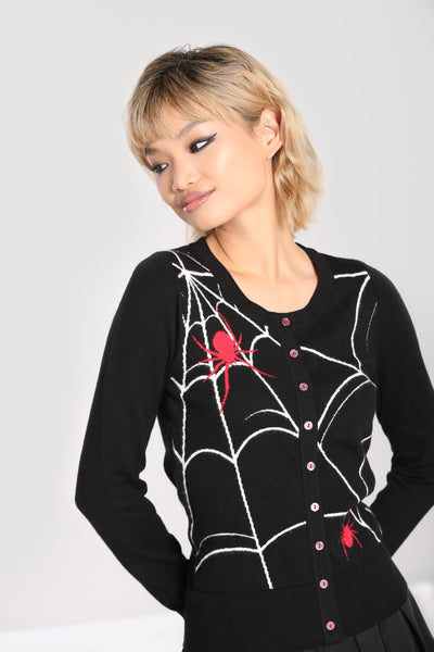in a web hell bunny cardigan