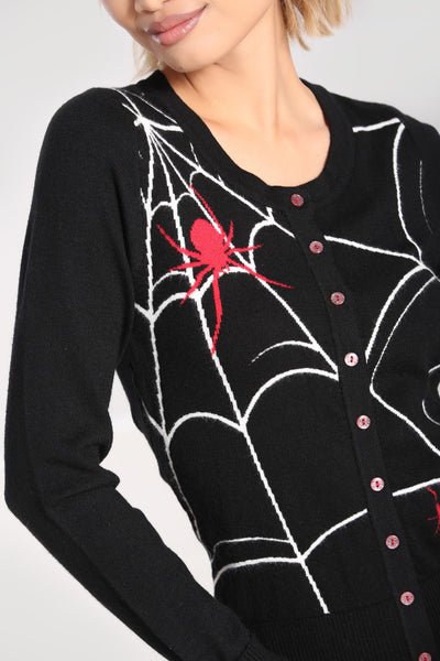 in a web hell bunny cardigan
