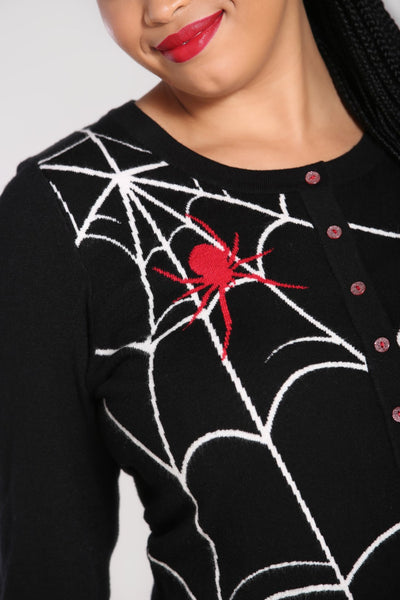 in a web hell bunny cardigan
