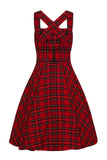 Hell Bunny Irvine tartan pinafore dress back detail