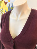 Burgundy Cropped 3/4 Sleeve Cardigan