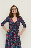 Amy wrap dress in navy