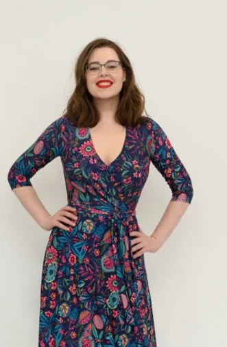 Amy wrap dress in navy