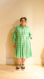 Alice Shirt Dress in Green Gingham