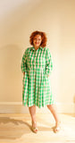 Alice Shirt Dress in Green Gingham