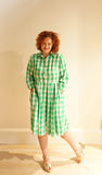 Alice Shirt Dress in Green Gingham