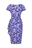 Lady Vintage bat print elsie wiggle dress back