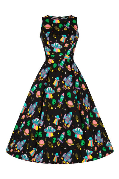 UFO print Hepburn vintage dress