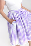 plus size hell bunny bb purple and white gingham skirt pockets
