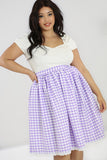 plus size hell bunny bb purple and white gingham skirt