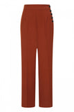 brown wide leg swing trousers