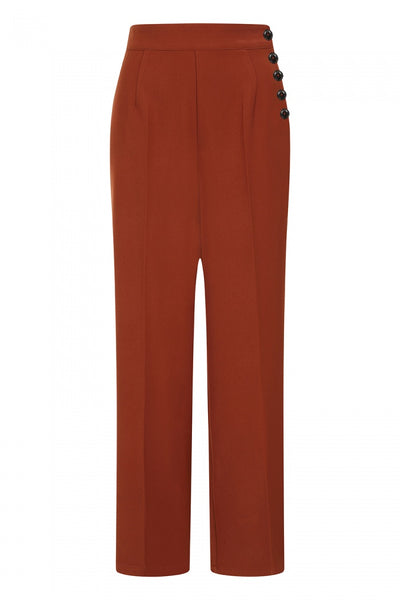 brown wide leg swing trousers