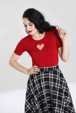 short sleeve heart sweater