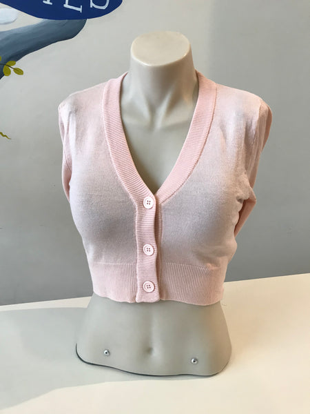 Blush cropped 3/4 sleeve cardigan
