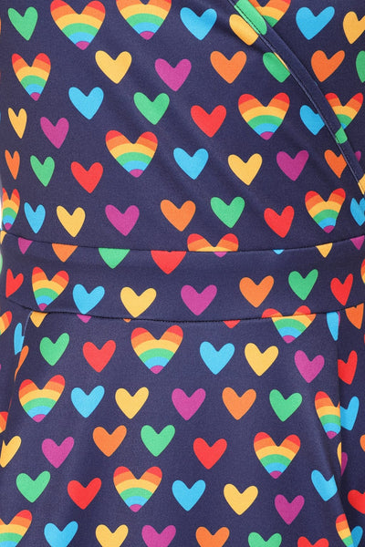 pride rainbow hearts lyra dress detail