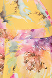 lilac on yellow lady vintage dress detail