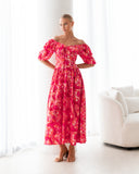 pink floral summer maxi dress