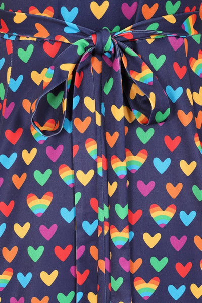 pride rainbow hearts lyra dress tie detail
