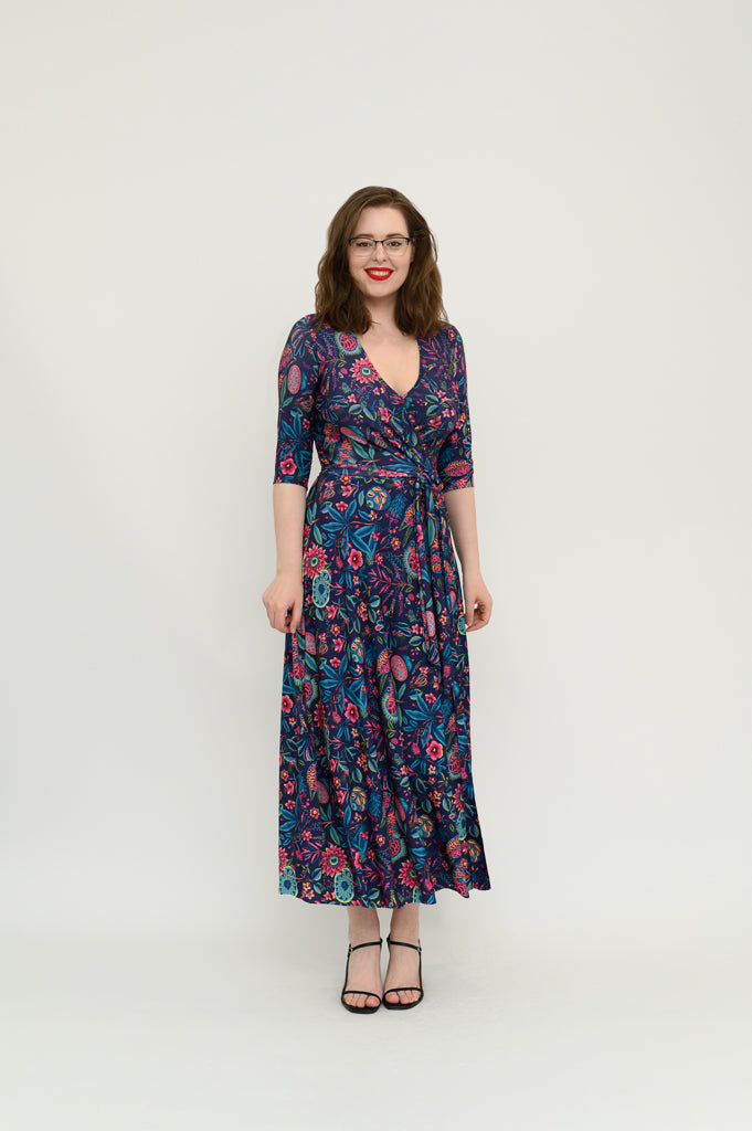 Amy Navy Wrap Dress by Samantha Melbourne NZ Two Lippy Ladies