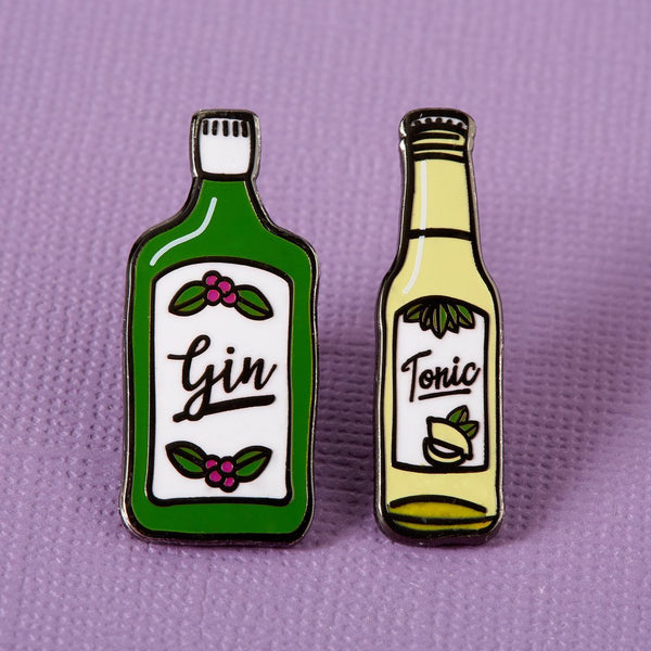 Gin and Tonic enamel pin set Punky Pins NZ