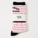 seriously wtf pink and white stripy socks