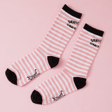 seriously wtf pink and white stripy socks