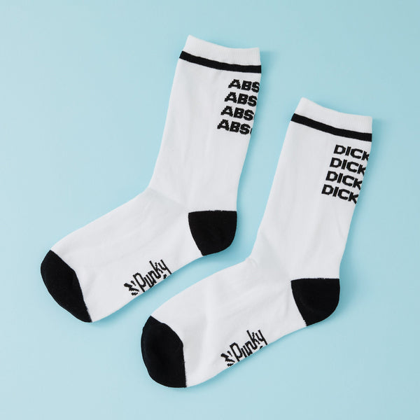 absolute dickhead black and white socks