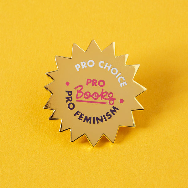 Pro books pro choice pro feminism enamel pin Punky Pins