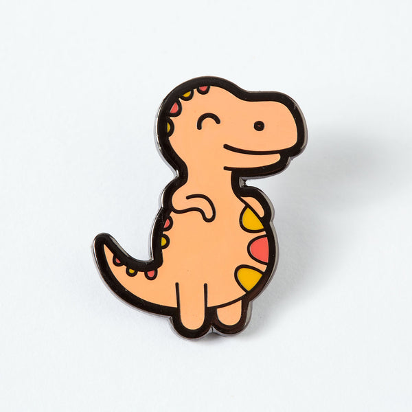 Chubby orange Dinosaur pin