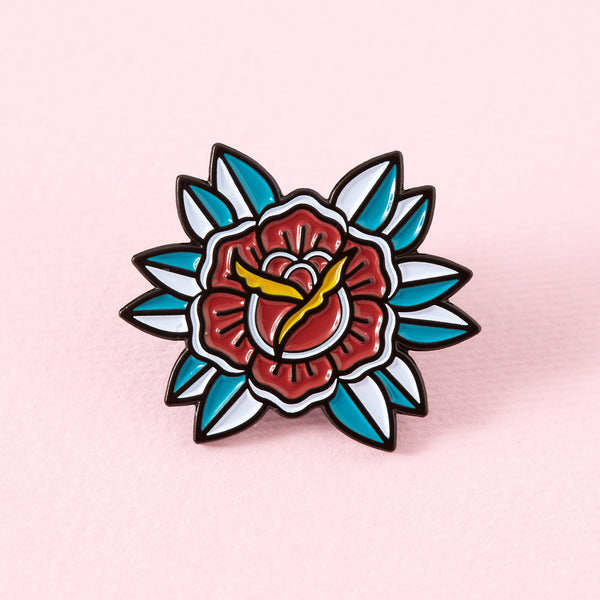 Flower-tattoo-enamel-pin
