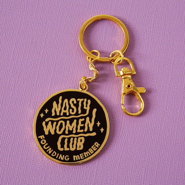 nasty women club founding member keyring