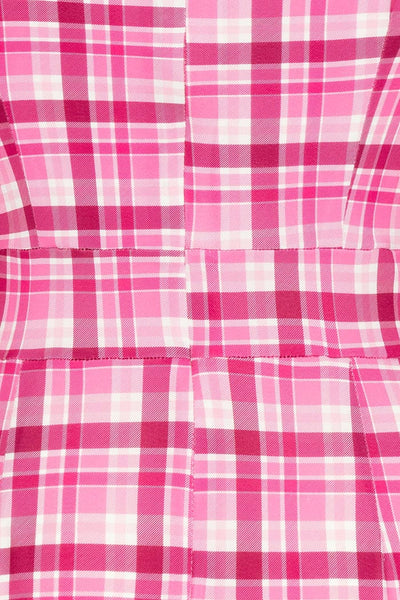 pink gingham lady vintage elsie dress zip detail