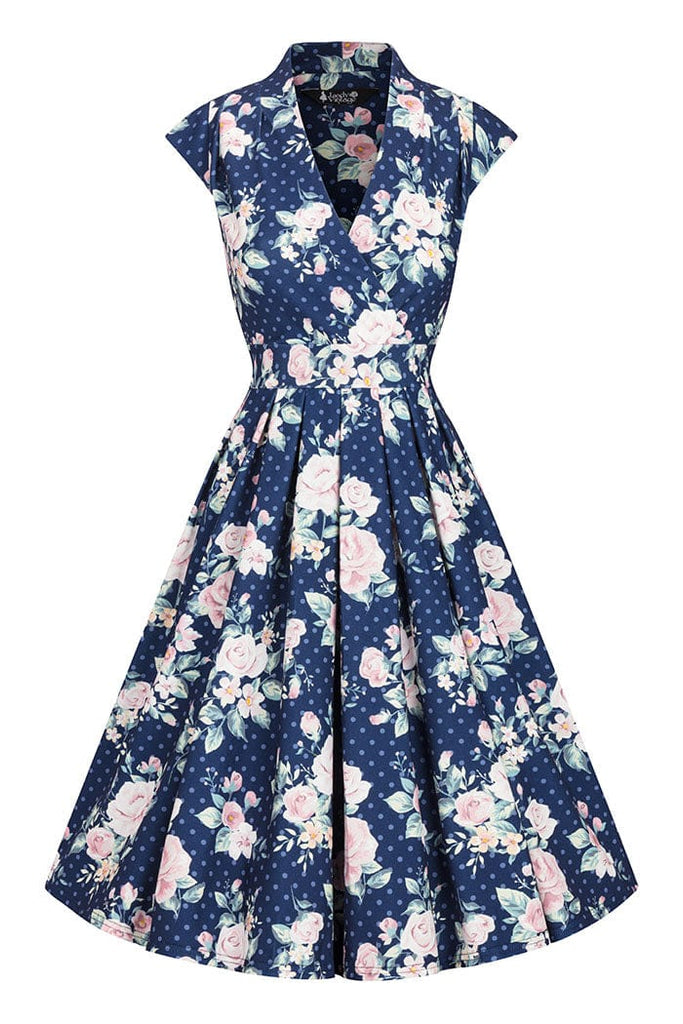 Polka Dot Floral Eva Dress Lady Vintage Dresses NZ Two Lippy