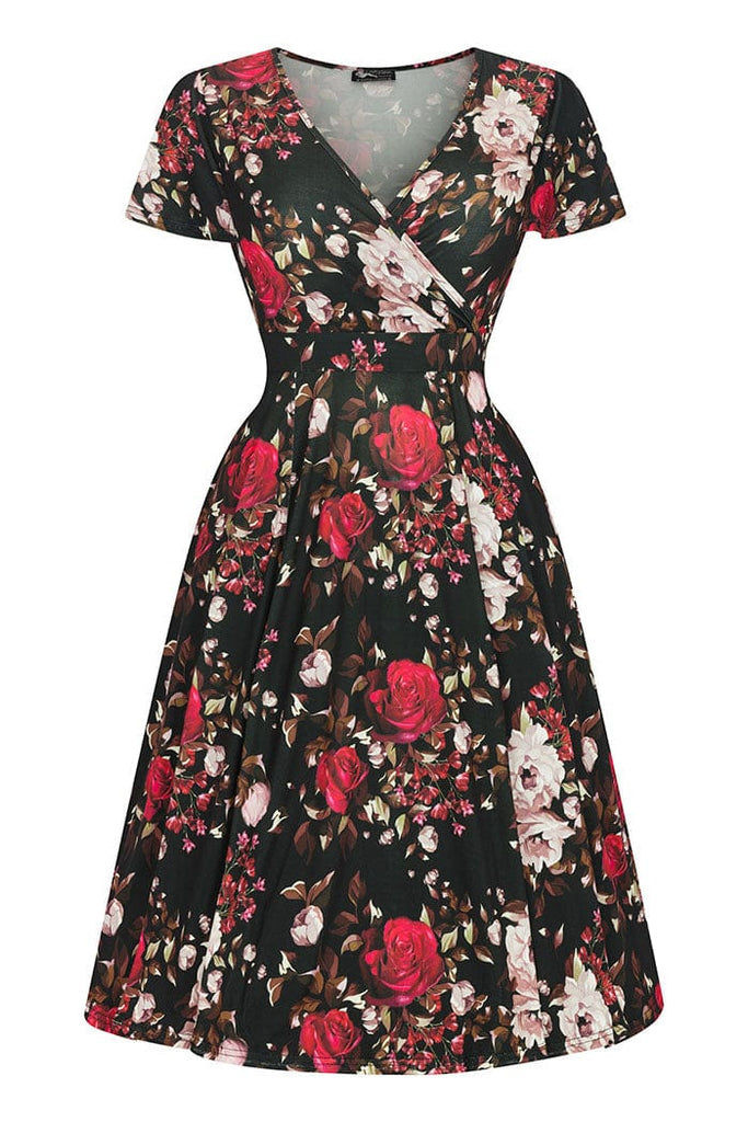 Romantic Floral Lyra Dress Plus Size Faux Wrap Dress NZ Two