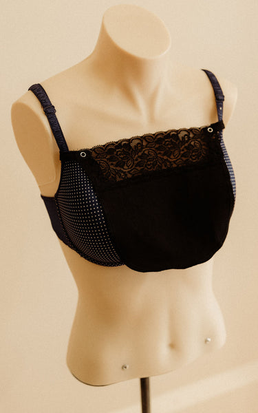 black lace mini-cami on mannequin