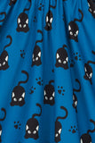 pounce black cat dress print detail