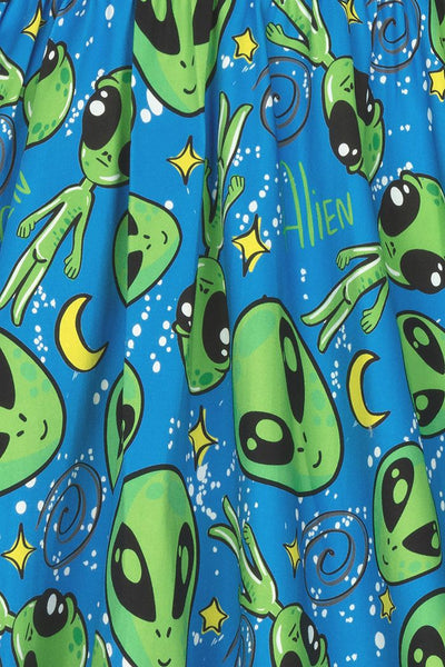 alien visitor dress print detail