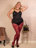plus size opaque burgundy tights