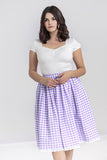 hell bunny bb purple and white gingham skirt