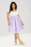 plus size hell bunny bb purple and white gingham skirt