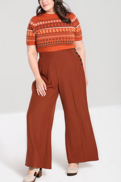plus size hell bunny ginger swing trousers