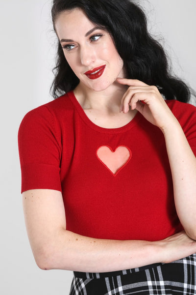 hell bunny red heart top