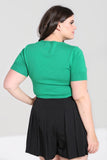 hell bunny green knit bat top plus size back