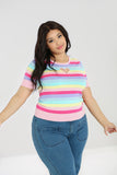 plus size stripy hell bunny love heart top