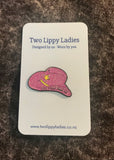 what would dolly do lapel pin sparkly pink cowgirl hat